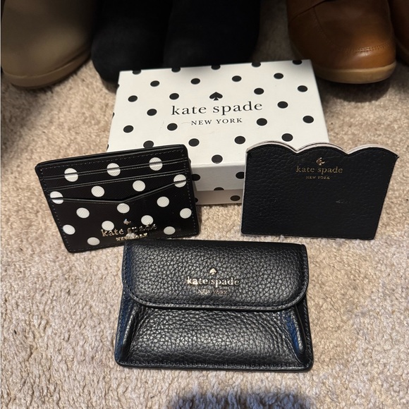 Kate Spade Black Leather Wallet Set - Picture 1 of 1